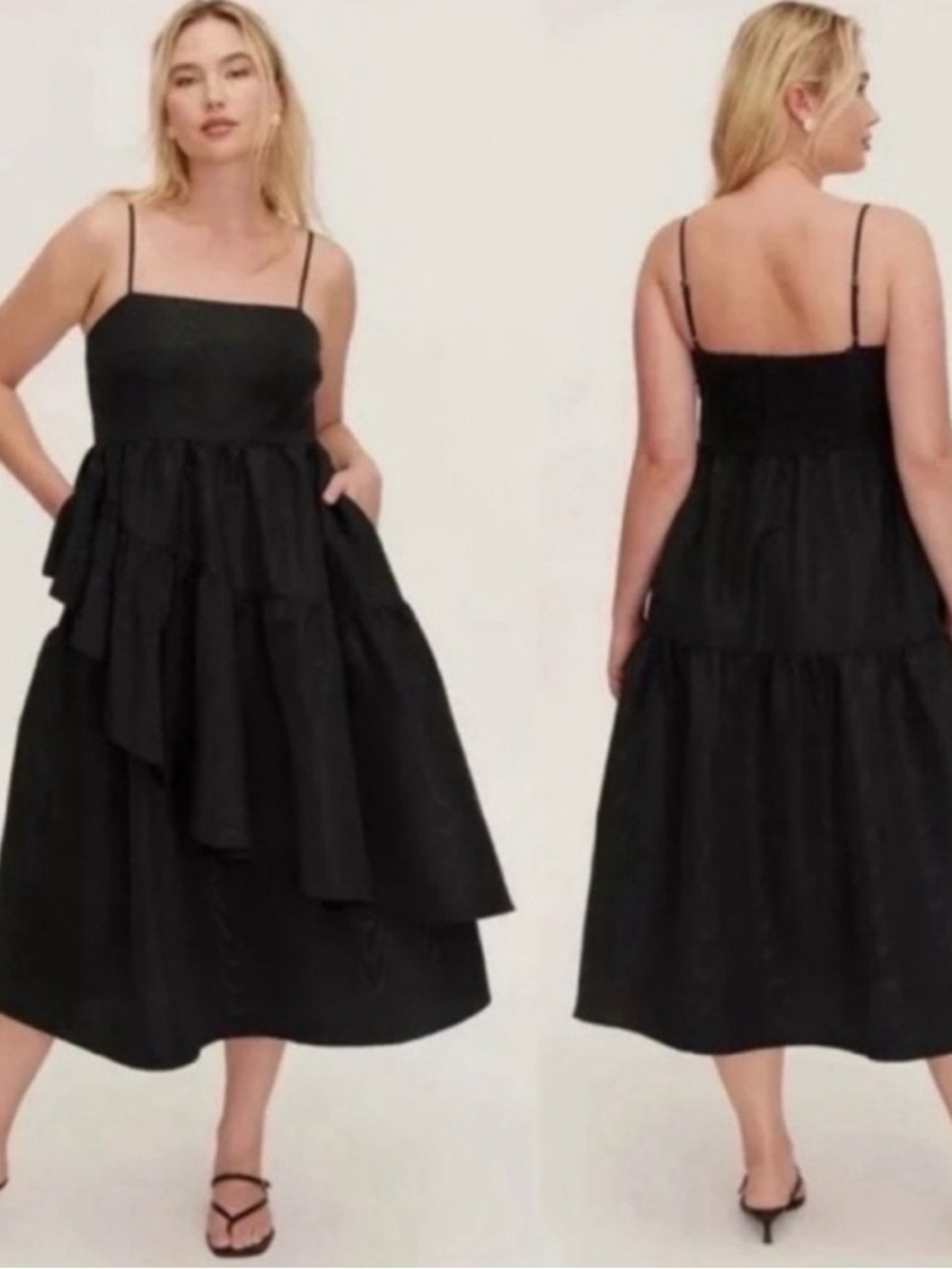 💚 NEW kate spade new york Party Dress Tiered Ruffle Midi